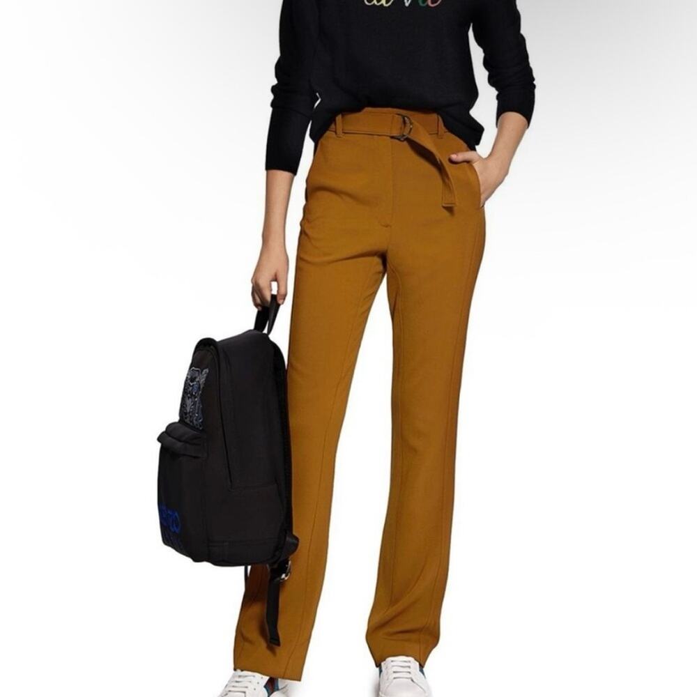 A.L.C. Golden Mustard High-Waist Bootcut Trousers